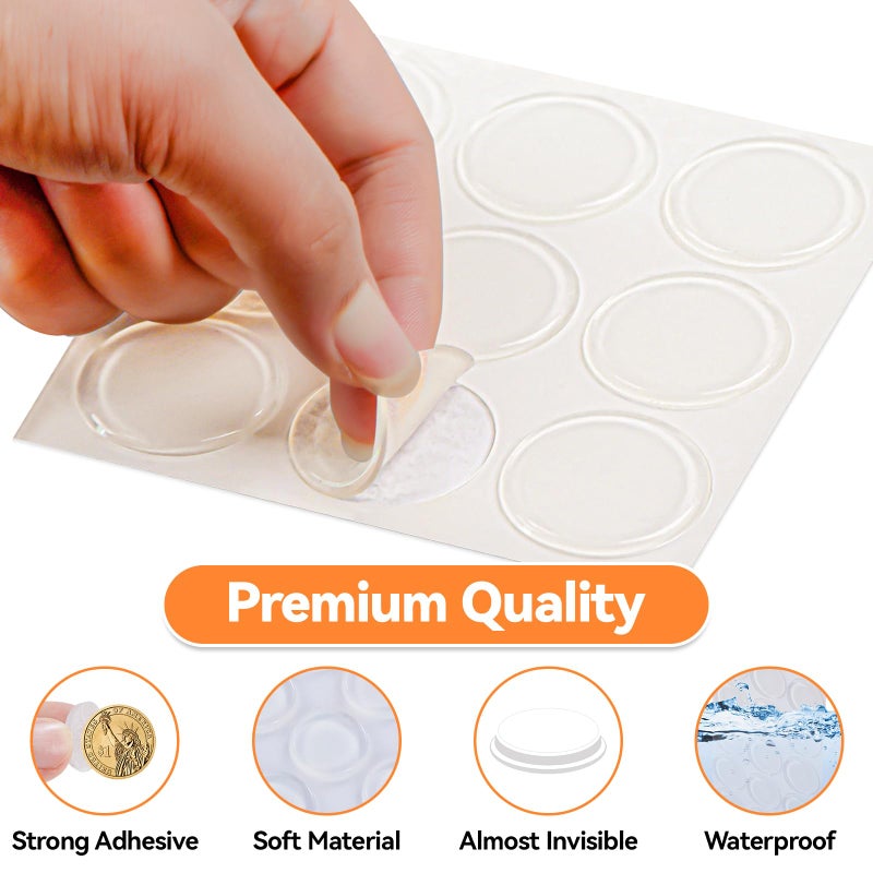 FURNIMATE وسادات مطاطية شفافة كبيرة 9 قطع 1.2 بوصة وسادات زجاجية دائرية لسطح قطع الزجاج - Image 5